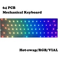 Hot-Swap 64RGB Mechainical Keyboard Custom PCB Compatibal With GH60 Wooting 60he RAKK PCB Kit optional