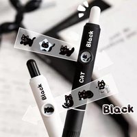 NEW 4Pcs Kawaii Cat Pattern Gel Pens 0.5mm Quick-Dry Black Ink-Smooth Writing Retractable Pens School Stationery Birthday Gift