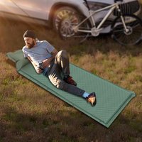 192*66cm Outdoor Camping Inflatable Mattress Sleeping Pad with Storage Bag Green for Travel Hiking Climbing