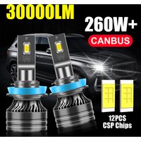 260W H7 LED Headlight Bulbs 30000LM Turbo Auto Lamps 6000K White H1 H4 H11 9005 HB3 9006 HB4 External Drive Car Headlamps
