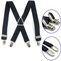 2026 Suspenders Men Adjustable Elastic X Back Pants Women Suspender for Trousers 2.5CM Width 4 Clips Back Braces