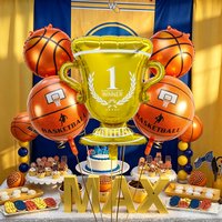 5pcs Basketball Champion Balloon Set, suitable for birthdays, basketball-themed parties, games, and atmosphere decoration