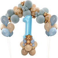 32pcs Carton Bear Balloon Vintage Latex Balloon Set for Boy's Bear Themed Happy Birthday Party Decorations DIY Gifts Supplies