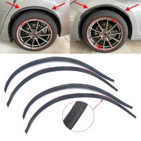 4pcs Universal Car Truck Black/ Carbon Wheel Eyebrows Fender Flares Arch Mudguard Lip Body Kit Protector Cover Mud Trim Guard
