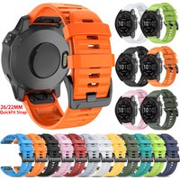 QuickFit 22 26mm Silicone WatchBand for Garmin Fenix 6 6X 7 7X 5 5X Plus Epix Pro Enduro 3 Forerunner 970 965 Fenix8 Sport Strap