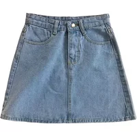 Women's Summer Skirt Casual Big Size Jeans A-line Short Skirt High Waist Denim Vintage Tassel Female Clothing DURIKIES