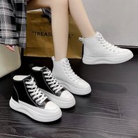 Women's Sneakers 2026 Fashion Round Toe High Top Casual Loafers New Thick Soled Comfort Lace Up Women Shoes Кроссовки Женские