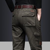 Casual Mens Cargo Pants Baggy Clothing Multiple Pockets Khaki Black Safari Work Pants Tactical Military Trousers Pants For Male