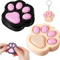 Button Cat Paw Clicker Fidget Keychain Office Travel Decompression Anxiety and Stress Relief Gifts For Kids Boys Girls Adults