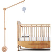 Wooden Crib Mobile Holder With Clockwork Music Box Crib Bed Bell Hanging Toy Holder Newborn Gift Rotates Crib Decoration Boom