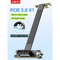 JEYI PCIe 4.0/3.0 X1 Magnetic Fixatiom Riser Cable 16Gbps/8Gbps - 90° Dual Angle for PCIe WiFi Card,M.2 Adapter,USB PCIe Card