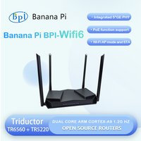 Banana Pi BPI-Wifi 6 OpenWRT Router + Case TR6560 + TR5220 Wifi SOC Dual Core ARM Cortec A9 Integrated 5GE PHY MACs Board