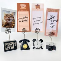 Retro Memo Clip Holz Schreibtisch Foto Halter Vintage Visitenkartenhalter Desktop Dekor Tischdekoration Papier Massage Clip