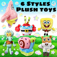 Best Seller Anime Patrick Star Squidward Eugene H. Krabs Gary Kawaii Cartoon Stuffed Plush Toys Birthday Gift Super Cute