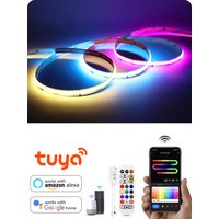 RGBIC COB LED Light Strip DC12V Flexible Tuya WIFI APP Control For Alexa Google,Addressable WS2811 for Game Room Decor Lighting