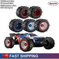 4PCS RC Monster Truck High Grip Big Tires Wheels for 1/14 1/16 Traxxas Summit E-REV Arrma Kraton MJX 16207 LaTrax Upgrade Parts