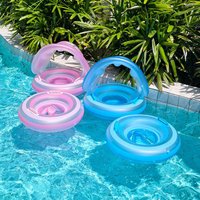 1Pcs Inflatable Swimming Ring With Handle Swim Pool Float Summer Beach Water Swim Pool Floating Tube
