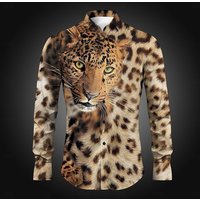 Men's leopard print button down shirt fashion casual men's leopard print new design new soft and comfortable plus size XS-6XL