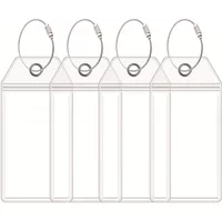 Travel Luggage Cruise Tags Holder Pouch Resealable Waterproof Clear Ship Ticket Card Sleeve Keyring with Steel Wire Cable Loop