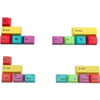 For Cherry MX Mechanical Keyboard OEM Profile PBT RGBY Modifiers 10pcs Keys Laser Engraved Front /Side Print Keycaps