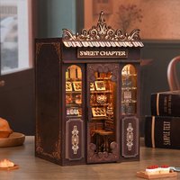 Hot Selling Wooden DIY Miniature Book Nook Kit Bookshelf Decoration 3D Wood Puzzle Book Nook with Dust Cover Use As Gift