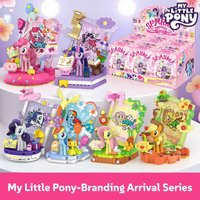 New My Little Pony Sparkling Debut Series Building Blocks Fluttershy Pinkie Pie Assembly Model Toy Ornaments Children's Gifts