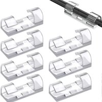 20Pcs USB Cable Organizer Wire Clip Winder Holder Cord Clip Protector Management Adhesive Hooks Cable Winder For Earphones Mouse