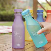 500ML Portable Plastic Water Bottle Leakproof with Letter Print for Outdoor Sports and Travel