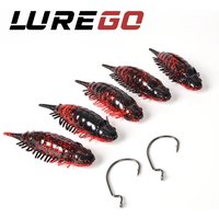 7PCS 15g Rear-Weighted Floating Worm-9cm Weedless Hooked Swimbait | Long Cast Lure for Snakehead & Bass Topwater Soft Bait