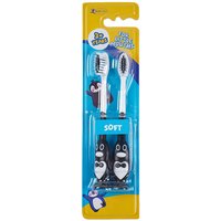 Kids Toothbrush 2 Pack, Soft Bristle Penguin Design Toothbrushes for Children Oral Care and Daily Brushing