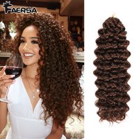 GoGo Curl Braiding Hair Extensions 22Inch Synthetic Water Wave Crochet Braids For Women Ombre Red Brown Deep Twist Afro Curls