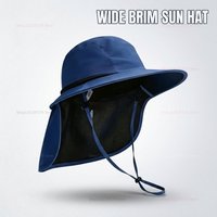 Unisex wide brim Panama straw summer waterproof fishing quick drying breathable mesh sun hat with neck cover for beach hiking