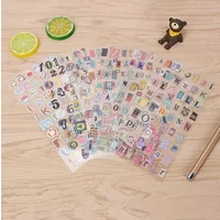 6 sheets/lot English Alphabet Number Retro Sticker Album Diary Decoration DIY Decorative Stickers Handmade Stickers Scrapbooking