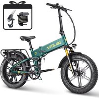 AliExpress NONE E-bike for Adults Vitilan i7 Pro 3.0 750W Folding E-Mountain bike 48V20AH 20 inch Fat Tire Off Road Electric Bike