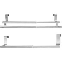 Retractable Towel Rack Over Door Towel Bar Hanging Holder Stainless Steel Bathroom Kitchen Cabinet Towel Rag Rack Shelf Hanger