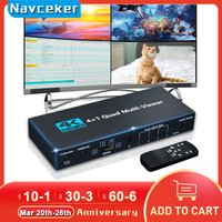 4K HDMI-compatible Multiviewer 4x1 1080P Quad Screen Multi Viewer HDMI Multi-Viewer Splitter Seamless Switcher with IR for PC