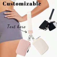Customized name 2-piece multi-functional nylon wrist bag wallet, waterproof double-pocket coin purse