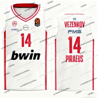 25/26 New Olympiacos Away Basketball Jersey Greek Adult Mens Sports Vest Vezenkov No.14 Basketball Jersey Fan Special Jersey Kit