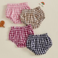Baby Girl Summer Plaid Shorts Frill Ruffled Elastic Waist Triangle Short Pants for Baby Clothing
