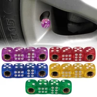 4Pcs/set Aluminum Dice Tire Valve Caps Dice Car Wheel Tire Valve Cap Tyre Rim Stem Airdust Covers for Car Truck Motocycle Bike