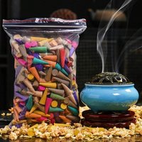 Premium Incense Cone Mix Set, Including 6 Types of Fragrant Cones Such as Rose, Jasmine, Osmanthus, Lemongrass, Sandalwood, and Vanilla | Cleanse Your Body and Mind | Suitable for Meditation,