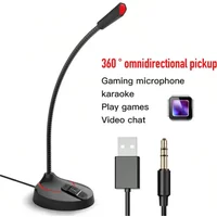 3.5mm or USB Professional Microphone Recording Singing Desktop Computer Games Microphone Omnidirectional Capacitive Microphone