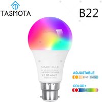 B22 Base Pre Flashed TASMOTA 10W Smart WIFI LED Bulb ESP8285 Works With Home Assistant DIY 110V 220V RGBCW 2700-6500K