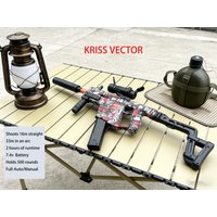 Kriss Vector Tactical Outdoor Electric Gel Ball Blaster Full Auto Long Range Gel Blaster Gun for Adult Outdoor Games Sniper Toy