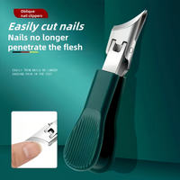 Newly Updated Anti-Splash Nail Clipper with Wide Opening & Curved Blade - Hypoallergenic Stainless Steel Design for Thick/Hard N