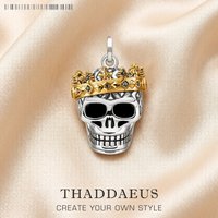 Pendant Skull Crown,Fine Jewelry Europe Vintage Accessorie 925 Sterling Silver Rebel Gift For Woman Men