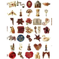 AliExpress NONE 50PCS Retro European Court Style Red Gold Version Sticker Harajuku Cartoon Bicycle Comfortable PET Photo Suitcase Retro Stickers