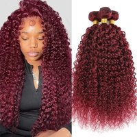 #99J Water Deep Wave Bundles Raw Human Hair Weaving Peruvian Virgin Human Hair Bundles Deals Red Curly Bundles For Extensions