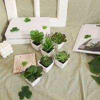 1 Ensemble de Décoration d'intérieur-6 POTS Simulation Petite combination-23040ZH6 succulente