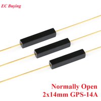 100 Stück/1 Stück GPS-14A 2*14mm Normalerweise Offener Reed-Schalter 14mm Magnetischer Steuerschalter Anti-Vibrations-NO-Sensor Kunststoffausführung
